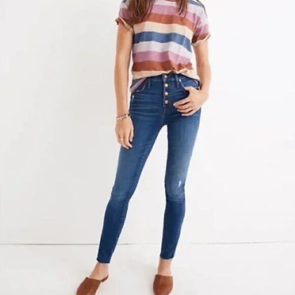 Madewell 10" High-Rise Skinny Jeans in Hanna Wash Size 23 - Picture 1 of 6